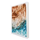 Ver imagem 2 de Quadro Decorativo Abstrato Beira Mar em Moldura Caixa Tacolado Moldura Trad 1cm Madeira Escura com V