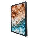 Ver imagem 3 de Quadro Decorativo Abstrato Beira Mar em Moldura Caixa Tacolado Moldura Trad 1cm Madeira Escura com V