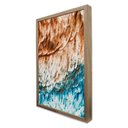 Ver imagem 4 de Quadro Decorativo Abstrato Beira Mar em Moldura Caixa Tacolado Moldura Trad 1cm Madeira Escura com V