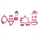 Ver imagem 1 de Kit 2 Cortadores Doce Impresso Pasta Festa Fundo do Mar Tubarão Bebê em Pé e Nadando Deitado:5cm