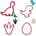 Ver imagem 1 de Kit Cortador Pasta Biscoito Infantil Dinossauro Baby Cute Braquiossauro Trex Pegada Ovo 4pc:6cm