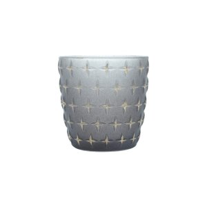 CASTICAL VIDRO STARS CINZA 9X9X9CM