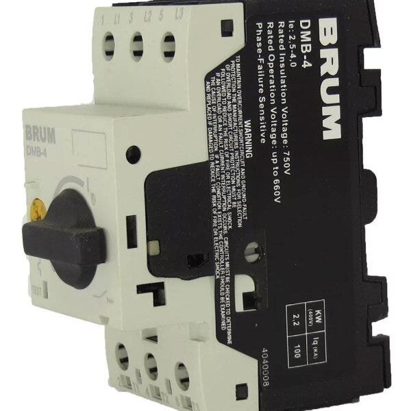 Disjuntor Motor Termomagnetico 3p 2,5 4,0a 100ka Brum - 3