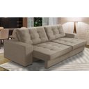 Ver imagem 1 de Sofá Retrátil e Reclinável 2 Lugares 1,50m com Molas Madrid Suede Cappuccino Mirra Decor