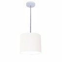 Ver imagem 1 de Lustre Luminária Pendente Vivare Free Lux Pe-4107br Cúpula em Tecido 25x20cm Branca Canopla Branca