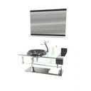 Ver imagem 1 de Gabinete de Vidro 90cm Curvado Duplo Inox com Cuba Grafite
