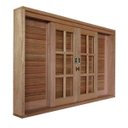 Ver imagem 4 de Janela de Correr Veneziana Quadriculada Madersilva 120CMX180CMX15CM Marrom