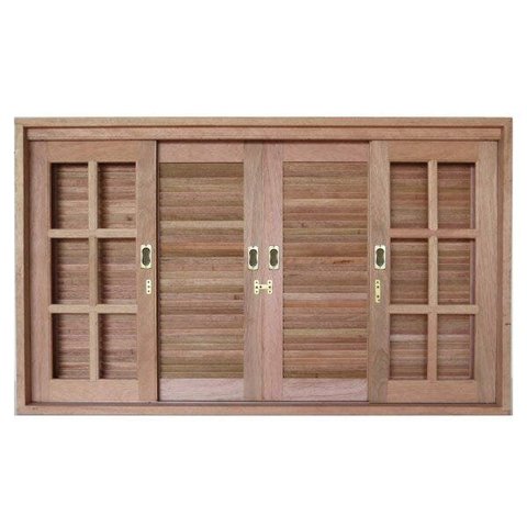 Janela de Correr Veneziana Quadriculada Madersilva 120CMX180CMX15CM Marrom