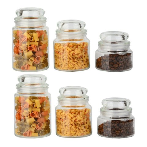 Conjunto 6 Potes Vidro Hermético 750/520/350ml Class Home