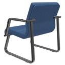 Ver imagem 6 de Kit 02 Cadeiras de Escritório Recepção Fixa Pés Preto Lev P03 Crepe Azul - Lyam Decor