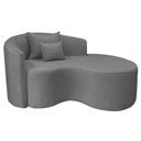 Ver imagem 2 de Recamier Curvo Orgânico 150cm 2 Lugares Lado Direito para Sala de Estar Bouclé Londres