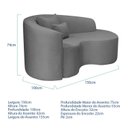 Ver imagem 3 de Recamier Curvo Orgânico 150cm 2 Lugares Lado Direito para Sala de Estar Bouclé Londres