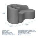 Ver imagem 3 de Recamier Curvo Orgânico 150cm 2 Lugares Lado Direito para Sala de Estar Bouclé Londres