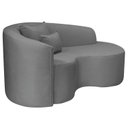 Ver imagem 5 de Recamier Curvo Orgânico 150cm 2 Lugares Lado Direito para Sala de Estar Bouclé Londres