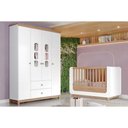 Ver imagem 1 de Quarto Infantil Completo Aconchego 2 Peças (1 Guarda Roupa + 1 Berço) Qi82 Branco/jequitiba - Henn