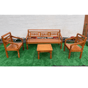 Ver imagem 4 de Kit Jogo de Banco 5 lugares Com Mesa de Centro Madeira de Demolição Modelo Flor Sudeste Rústico
