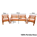 Ver mais imagens de Kit Jogo de Banco 5 lugares Com Mesa de Centro Madeira de Demolição Modelo Flor Sudeste Rústico