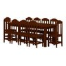 Conjunto Mesa Safira Em Madeira Maciça 220x88 Com 10 Cadeiras Castanho Nemargi - 4