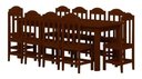 Ver imagem 4 de Conjunto Mesa Safira Em Madeira Maciça 220x88 Com 10 Cadeiras Castanho Nemargi