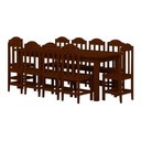 Ver imagem 4 de Conjunto Mesa Safira Em Madeira Maciça 220x88 Com 10 Cadeiras Castanho Nemargi