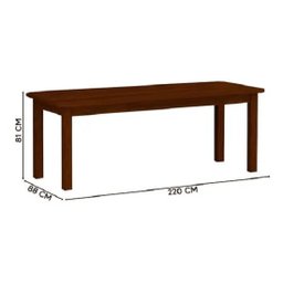 Conjunto Mesa Safira Em Madeira Maciça 220x88 Com 10 Cadeiras Castanho Nemargi - 3