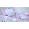 kit berço americano menina 100% algodão 7 peças rosa e cinza - 1