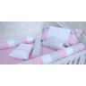 kit berço americano menina 100% algodão 7 peças rosa e cinza - 2