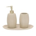 Ver imagem 1 de Kit em Polirresina para Banheiro - 3pcs Bege Mart