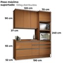 Ver imagem 4 de Cozinha Modulada 4 Pecas 190 Cm G751 Maxxi Canela Kappesberg Canela