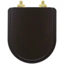 Ver imagem 1 de Assento Sanitário MDF Soft Close Link/LK Marrom Fosco para Vaso Deca com Ferragem Dourada