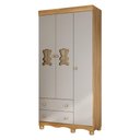 Ver imagem 1 de Guarda-Roupa Infantil 92cm com Vidro 3 Portas e 2 Gavetas Ternura Multimóveis Mp4806 Madeirado/Off