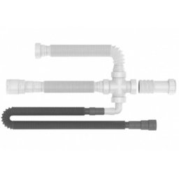 KIT CONEXÃO PARA CUBA SIFÃO COM SAÍDA PARA MÁQUINA DE LAVAR BRANCO CINZA 030420 - 1