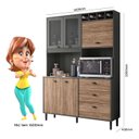 Ver imagem 3 de Kit Cozinha Compacta Diamond Nicioli - Carvalho Rústico/Chumbo