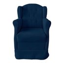 Ver imagem 2 de Poltrona Amamentação Balanço Confortável e Puff Suede Ariel Azul Marinho