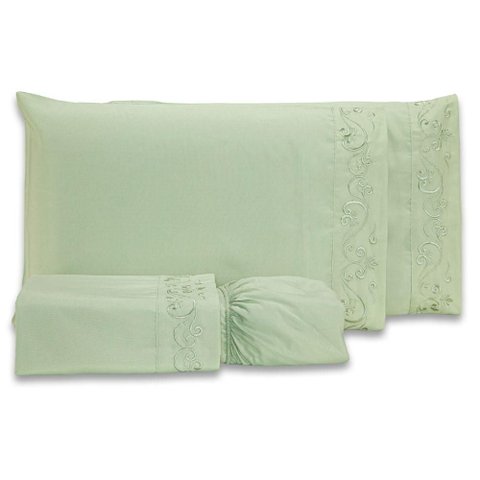 Jogo de Cama Lençol Queen Blossom Bordado Floral Percal 300 Fios com Fronhas 04 Peças - Toque