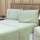 Ver imagem 5 de Jogo de Cama Lençol Queen Blossom Bordado Floral Percal 300 Fios com Fronhas 04 Peças - Toque