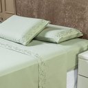 Ver imagem 2 de Jogo de Cama Lençol Queen Blossom Bordado Floral Percal 300 Fios com Fronhas 04 Peças - Toque