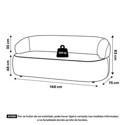 Kit 02 Poltronas Giratória e 01 Sofá Orgânico Glee 02 Lugares 140cm Bouclê Off White - Abmaza - 5