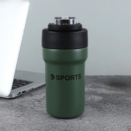 Garrafa Térmica Copo Inox 500ml Canudo Alça Cor: Verde - 1