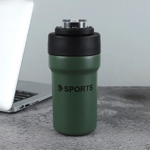Garrafa Térmica Copo Inox 500ml Canudo Alça Cor: Verde