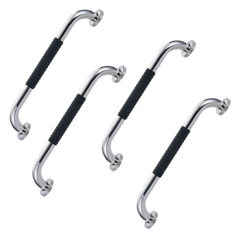 Barra de Apoio 30cm Inox Suporte Antiderrapante Casa Banheiro Box Kit 4 Unidades Idoso Cadeirante Ge