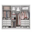 Ver imagem 4 de Guarda Roupa Casal Rizon 6 Portas 6 Gavetas MDF com Espelho Neve Móveis Novo Horizonte