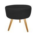 Ver imagem 5 de Kit Namoradeira + 1 Poltrona Decorativa Nina + Puff Redondo Suede Preto Pés Madeira Mz Decor