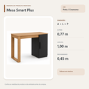 Ver imagem 3 de Escrivaninha Smart Plus 1 Porta Preto Cinamomo Formimóveis