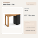 Ver imagem 4 de Escrivaninha Smart Plus 1 Porta Preto Cinamomo Formimóveis