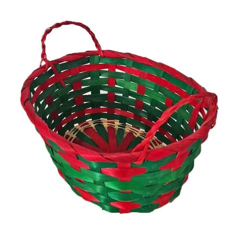 Cesta de Vime Natal Médio - 20cm X 14cm X 11cm