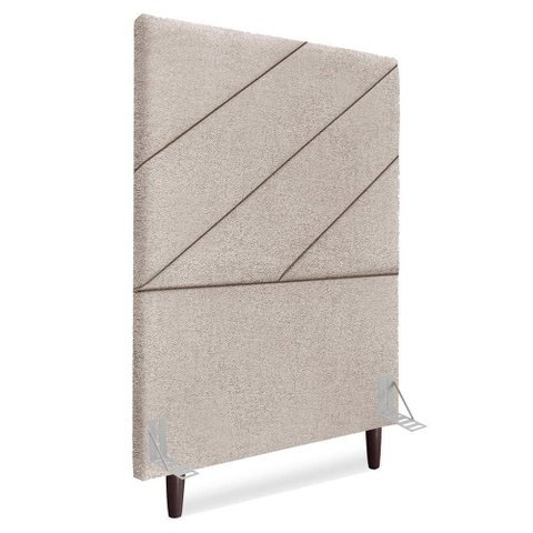 Cabeceira Solteiro 100 Cm com Frame Cristal Boucle Bege Escuro Artte Bege Escuro