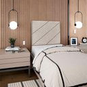 Ver imagem 5 de Cabeceira Solteiro 100 Cm com Frame Cristal Boucle Bege Escuro Artte Bege Escuro