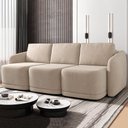 Ver imagem 2 de Sofá Cama Casal para Sala 276cm Polska K04 Veludo Bege - Mpozenato