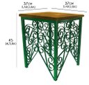 Ver imagem 1 de Banquinho De Ferro para Sala Varanda Moderno Madeira de Demolição - Verde escuro